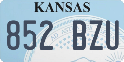 KS license plate 852BZU
