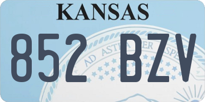 KS license plate 852BZV