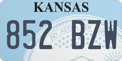 KS license plate 852BZW
