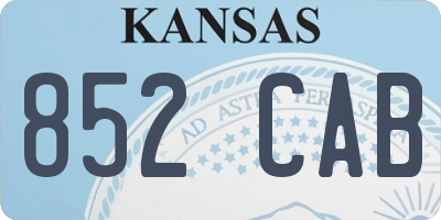 KS license plate 852CAB