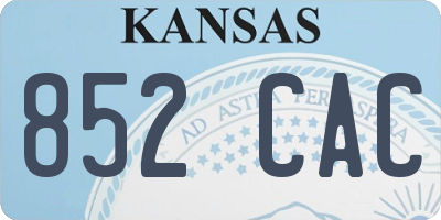 KS license plate 852CAC