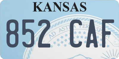 KS license plate 852CAF