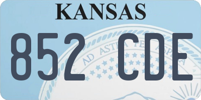 KS license plate 852CDE