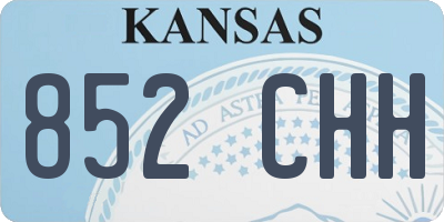 KS license plate 852CHH