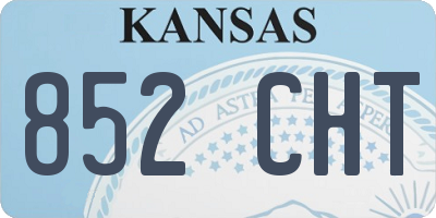 KS license plate 852CHT