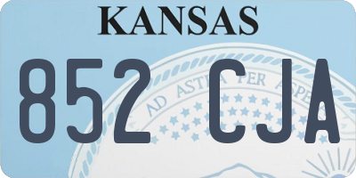 KS license plate 852CJA