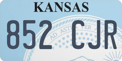 KS license plate 852CJR