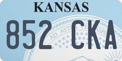 KS license plate 852CKA