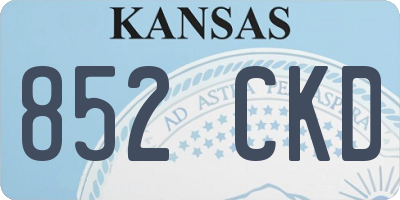 KS license plate 852CKD