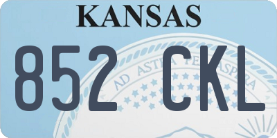 KS license plate 852CKL