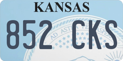 KS license plate 852CKS