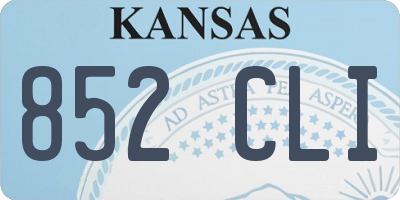 KS license plate 852CLI
