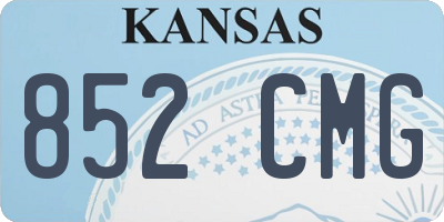 KS license plate 852CMG