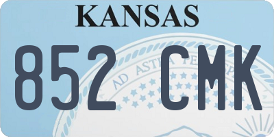 KS license plate 852CMK
