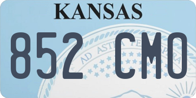 KS license plate 852CMO