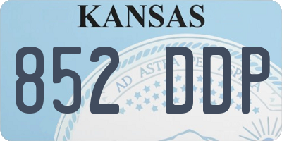 KS license plate 852DDP