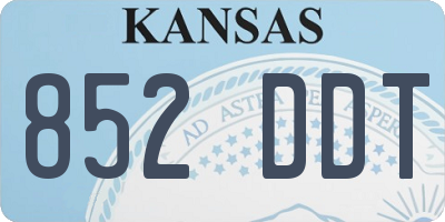 KS license plate 852DDT