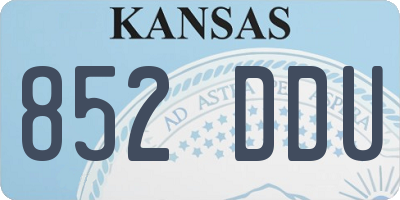 KS license plate 852DDU