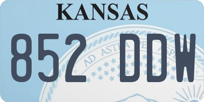 KS license plate 852DDW