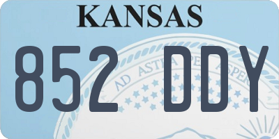 KS license plate 852DDY