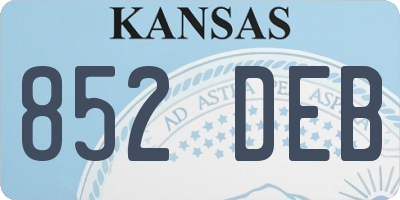 KS license plate 852DEB