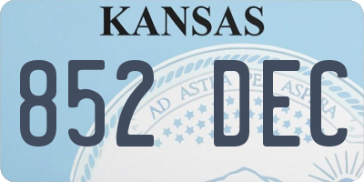 KS license plate 852DEC