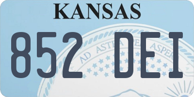 KS license plate 852DEI