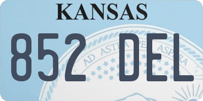 KS license plate 852DEL