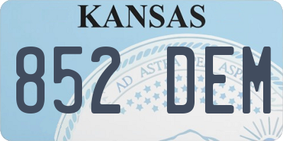 KS license plate 852DEM