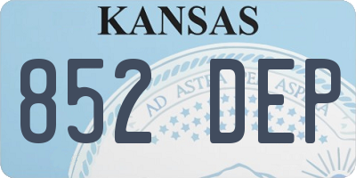 KS license plate 852DEP