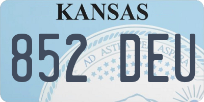 KS license plate 852DEU