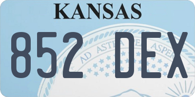 KS license plate 852DEX