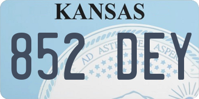 KS license plate 852DEY