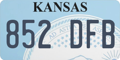 KS license plate 852DFB