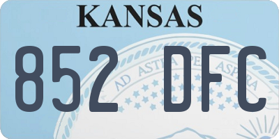 KS license plate 852DFC