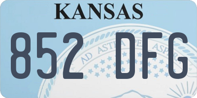 KS license plate 852DFG
