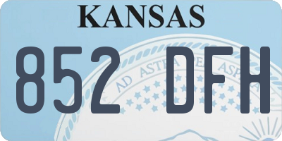 KS license plate 852DFH