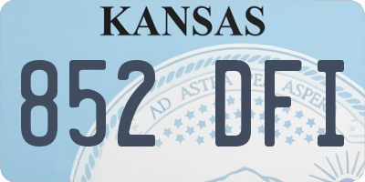 KS license plate 852DFI
