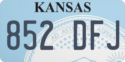KS license plate 852DFJ
