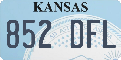 KS license plate 852DFL