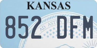 KS license plate 852DFM