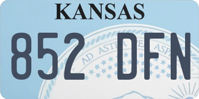 KS license plate 852DFN