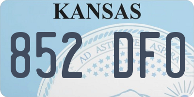 KS license plate 852DFO