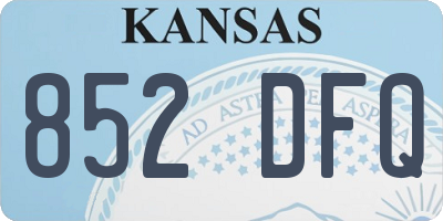 KS license plate 852DFQ