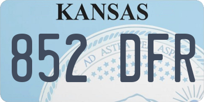 KS license plate 852DFR