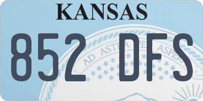 KS license plate 852DFS