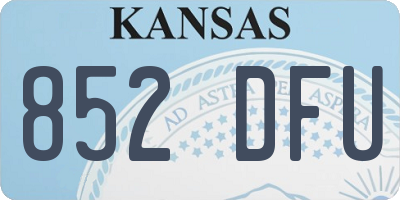 KS license plate 852DFU