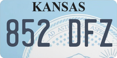 KS license plate 852DFZ