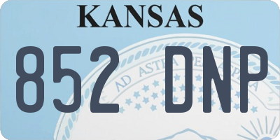 KS license plate 852DNP
