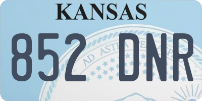 KS license plate 852DNR